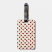 Antiek gekleurd bloempatroon bagagelabel (Achterkant verticaal)
