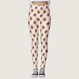 Antiek gekleurd Floral Patroon Leggings