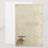 Antiek gekleurde letter T blanco briefpapier (Voorkant / Achterkant)