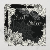 Antiek gelaatszwart zoet zestien-partijenuitnodigi kaart (Voorkant / Achterkant)
