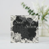 Antiek gelaatszwart zoet zestien-partijenuitnodigi kaart (Staand voorkant)