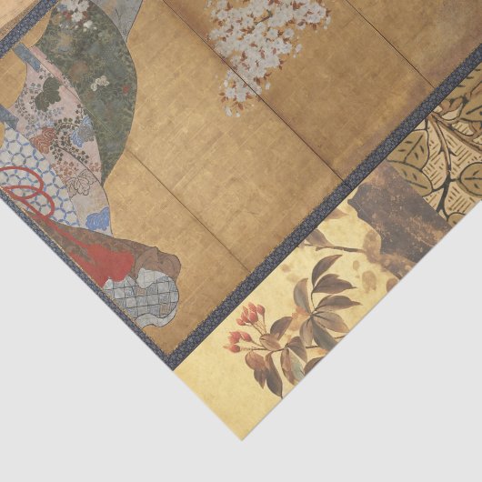 Antiek gelakte kersenbloesems tissuepapier (Detail)