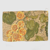 Antiek gele bloemen golfhanddoek (Horizontaal)