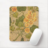 Antiek gele bloemen mousepad muismat (Met muis)