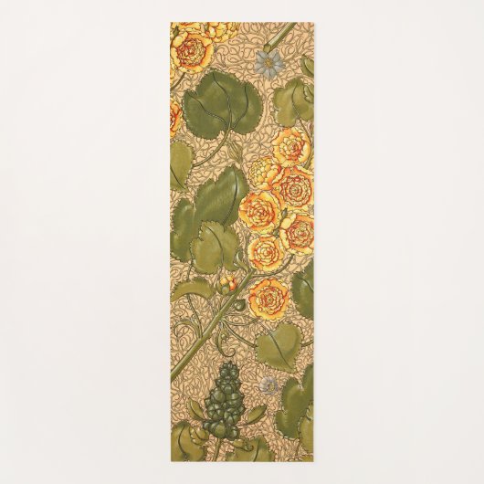 Antiek Gele Bloemen Yoga Mat (Voorkant)