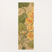 Antiek Gele Bloemen Yoga Mat (Achterkant)