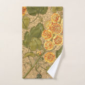 Antiek gele bloemenhanddoek bad handdoek (Handdoek)