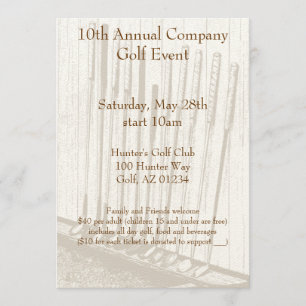 Antiek gele en bruine golfclubs Kaart