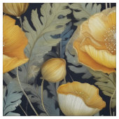 Antiek  gele klaprozen stof (Swatch)