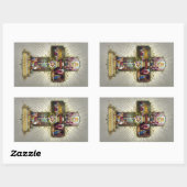 Antiek  Gelukkig Paaskruis Rechthoekige Sticker (Vel)