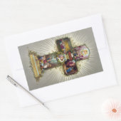 Antiek  Gelukkig Paaskruis Rechthoekige Sticker (Envelop)