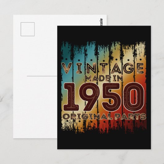 Antiek Gemaakt in 1950 Originele Onderdelen Briefkaart (Voorkant / Achterkant)