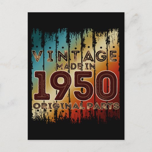 Antiek Gemaakt in 1950 Originele Onderdelen Briefkaart (Voorkant)