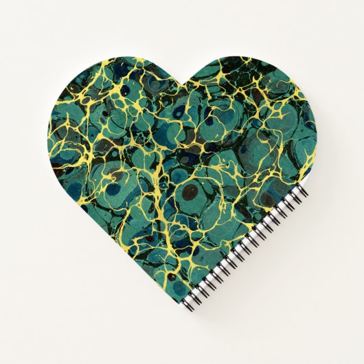  Antiek gemarmerd papier en naamlabel Notitieboek (Achterkant)