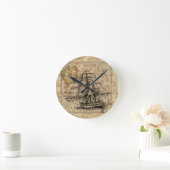 Antiek-generaal Frankrijk Map & Ship Ronde Klok (Huis)