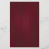 Antiek Geometric Gold Lijst Burgundy Wedding Menu (Achterkant)