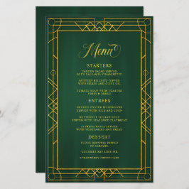 Antiek Geometric Gold Lijst Emerald Wedding Menu