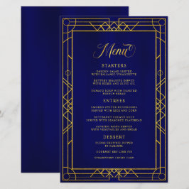 Antiek Geometric Gold Lijst Royal Blue Menu