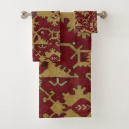 Antiek Geometrisch Oriental Persian Red Pattern Bad Handdoek