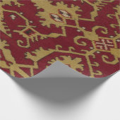 Antiek Geometrisch Oriental Persian Red Pattern Cadeaupapier (Hoek)