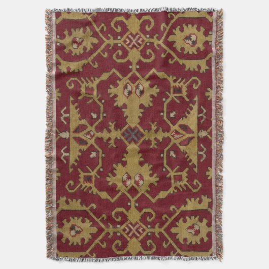Antiek Geometrisch Oriental Persian Red Pattern Deken (Voorkant Verticaal)