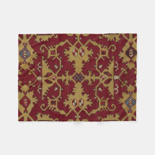 Antiek Geometrisch Oriental Persian Red Pattern Fleece Deken (Voorkant (Horizontaal))
