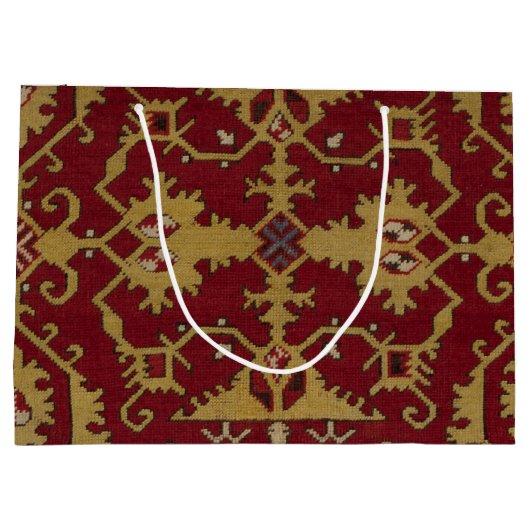 Antiek Geometrisch Oriental Persian Red Pattern Groot Cadeauzakje (Achterkant)