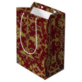 Antiek Geometrisch Oriental Persian Red Pattern Medium Cadeauzakje (Achterkant Gekanteld)