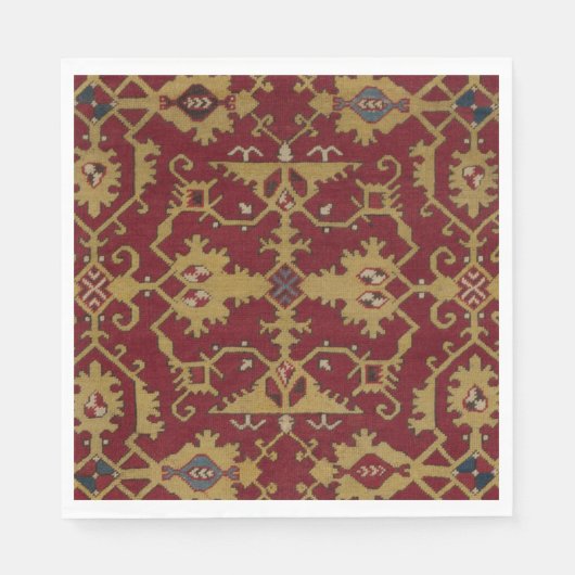 Antiek Geometrisch Oriental Persian Red Pattern Servet (Voorkant)