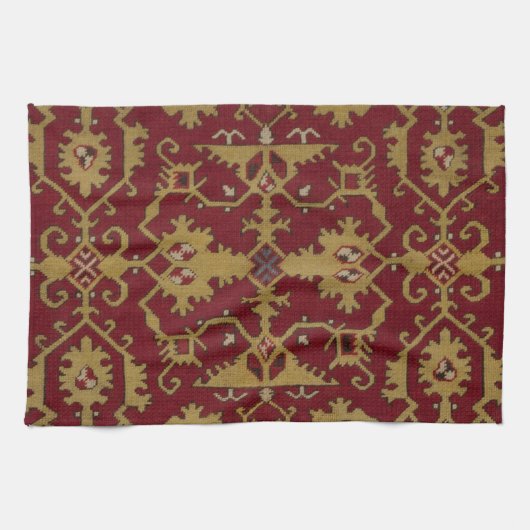 Antiek Geometrisch Oriental Persian Red Pattern Theedoek (Horizontaal)