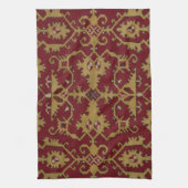 Antiek Geometrisch Oriental Persian Red Pattern Theedoek (Verticaal)