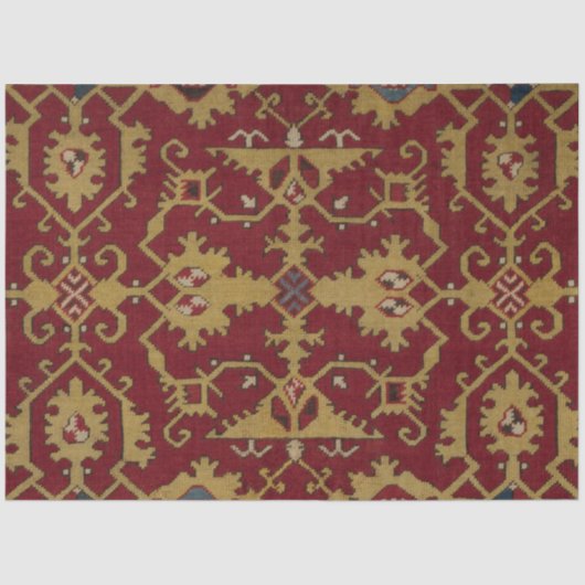 Antiek Geometrisch Oriental Persian Red Pattern Tissuepapier (Voorkant)