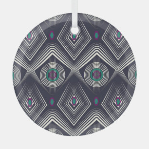 Antiek geometrisch Ornament, stijlvolle textuur. Glas Ornament