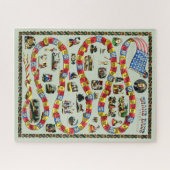 Antiek George Washington Snake Board Spel Print Legpuzzel (Horizontaal)