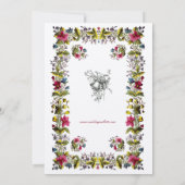 Antiek Georgisch tijdperk Bloemengrens Bruiloft Kaart (Achterkant)