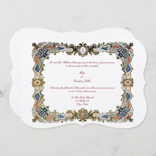 Antiek Georgische tijdperk grens bruiloft Kaart (Voorkant / Achterkant)