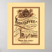  antiek gerestaureerd Lion Coffee adverteren Poster (Voorkant)