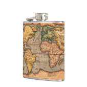 Antiek Geschiedenis van de Oude Wereldkaart Heupfles (Links)