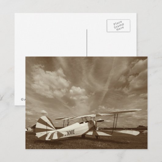 Antiek gevechtsvliegtuig Biplane Dreamer Briefkaart (Voorkant / Achterkant)