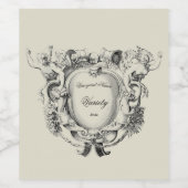 Antiek gevleugelde figuren Cartouche Label Sjabloo Wijn Etiket (Enkel label)