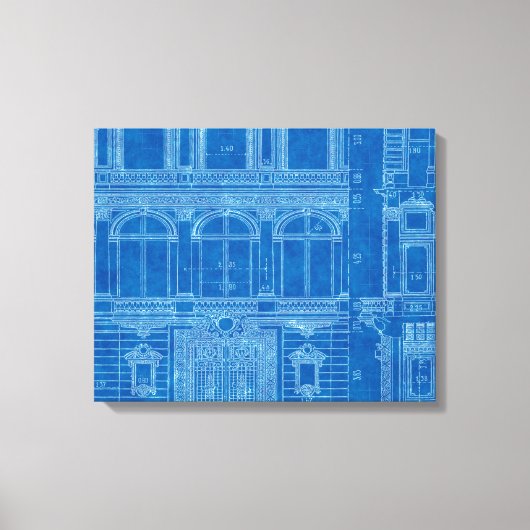 Antiek "Gevoel Blauw" prints Canvas Art (Voorkant)
