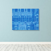 Antiek "Gevoel Blauw" prints Canvas Art (Insitu (Houten vloer))
