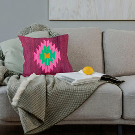 Antiek Geweven Wijnbes  Turks Kilim Tapijt Kussen