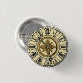 Antiek Gilt Clock Face Steampunk Ronde Button 3,2 Cm (Voorkant /achterkant)