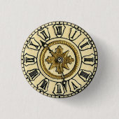 Antiek Gilt Clock Face Steampunk Ronde Button 3,2 Cm (Voorkant)
