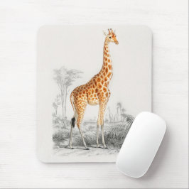 Antiek Giraffe Natuurhistorische Print Orbigny Muismat