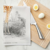 Antiek Giraffe Natuurhistorische Print Orbigny Theedoek (Quarter Fold)