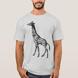 Antiek Giraffe op Canvas tas T-shirt