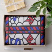 Antiek Glas in lood Barbershop Sign Tissuepapier (Geschenk)