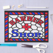 Antiek Glas in lood Barbershop Sign Tissuepapier (Craft)